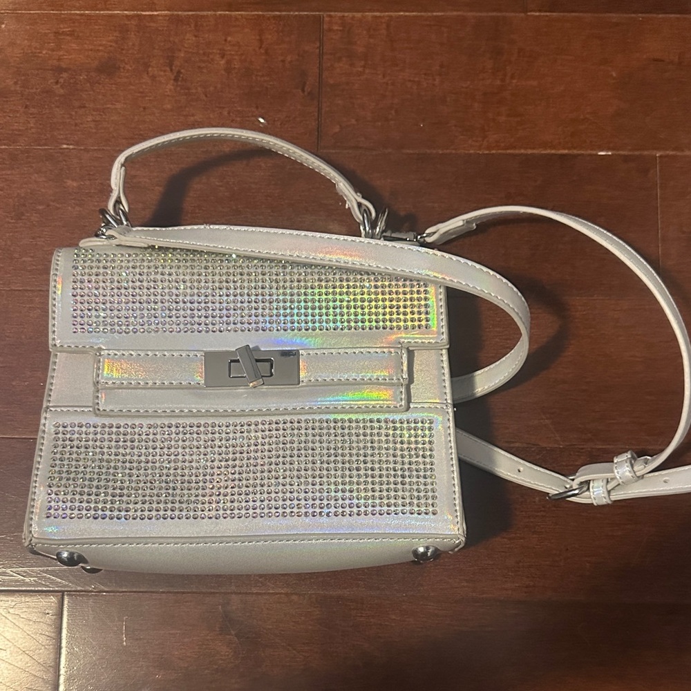 Call It Spring Iridescent Silver Crossbody Bag